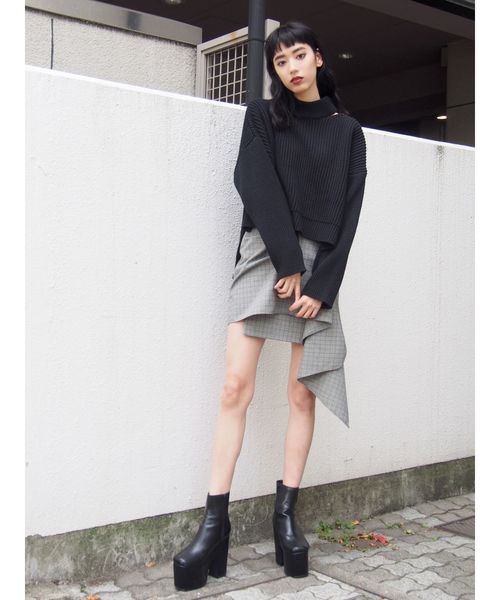 EMODA（エモダ）の「ドレープミニスカート（スカート・レディース・ブラック/その他/その他1・SMALL/MEDIUM）」の8枚目の写真