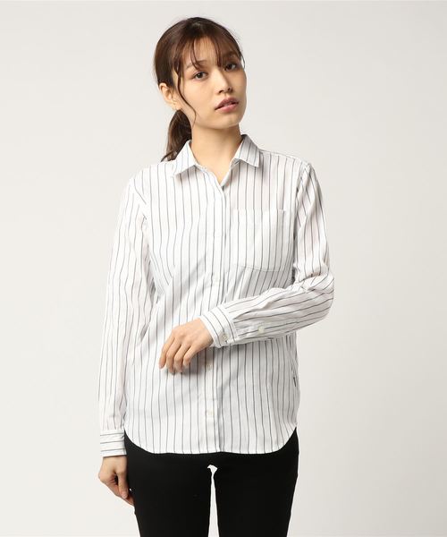 AIGLE（エーグル）の「ヴァーティカル（シャツ/ブラウス・レディース・ホワイト/ブルー・36/38/40）」の5枚目の写真