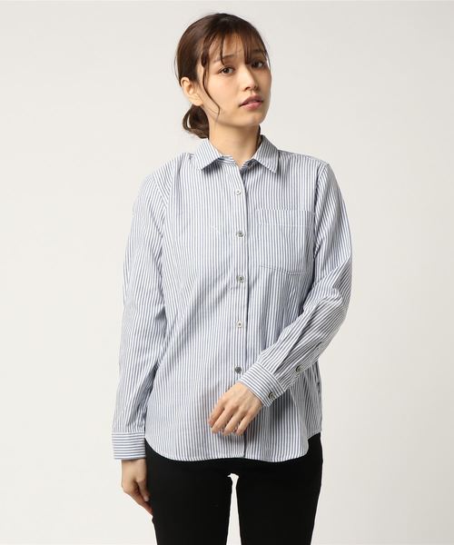 AIGLE（エーグル）の「ヴァーティカル（シャツ/ブラウス・レディース・ホワイト/ブルー・36/38/40）」の6枚目の写真