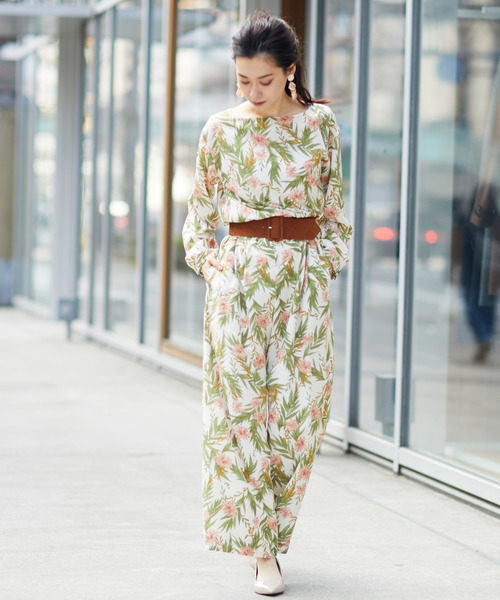 RIVE DROITE（リヴドロワ）の「レースフラワープリントワイドパンツ（その他パンツ・レディース・アイボリー/ネイビー・FREE）」の5枚目の写真