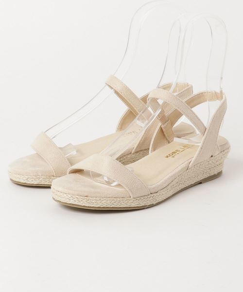 KOBE LETTUCE（コウベレタス）の「ローヒールウェッジソールジュートサンダル（サンダル・レディース・ライトベージュ/ネイビー/キャメル/ピンク/イエロー/ホワイト系その他/ブラック/シルバー系その他/パープル/その他1・L/LL/M/S）」の4枚目の写真