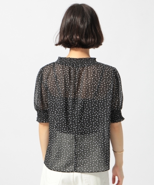 LOWRYS FARM（ローリーズファーム）の「ドットプリエリブラウス　798918（シャツ/ブラウス・レディース・オフホワイト/ブラック/ネイビー・LARGE/MEDIUM）」の8枚目の写真