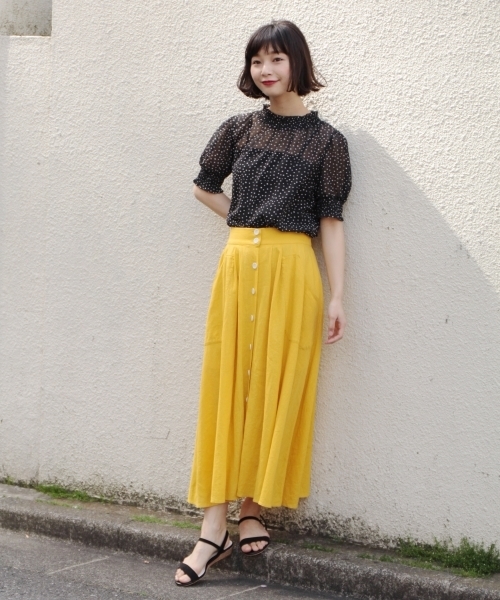 LOWRYS FARM（ローリーズファーム）の「ドットプリエリブラウス　798918（シャツ/ブラウス・レディース・オフホワイト/ブラック/ネイビー・LARGE/MEDIUM）」の4枚目の写真