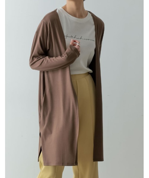 Re:EDIT(リエディ)の「UVカット接触冷感ミディアム丈カーディガン(カーディガン/ボレロ・レディース・グレー/ダークブルー/ホワイト/ブラウン/ブラック/ライトベージュ/レンガ/カーキオリーブ/モカ・MEDIUM/X-LARGE/LARGE)」の5枚目の写真