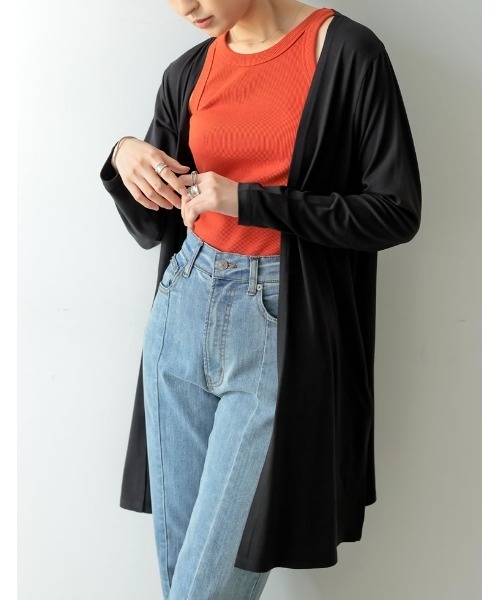 Re:EDIT(リエディ)の「UVカット接触冷感ミディアム丈カーディガン(カーディガン/ボレロ・レディース・グレー/ダークブルー/ホワイト/ブラウン/ブラック/ライトベージュ/レンガ/カーキオリーブ/モカ・MEDIUM/X-LARGE/LARGE)」の14枚目の写真