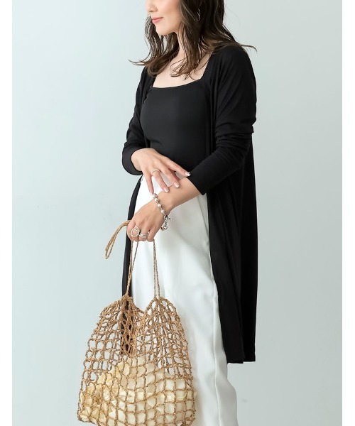 Re:EDIT(リエディ)の「UVカット接触冷感ミディアム丈カーディガン(カーディガン/ボレロ・レディース・グレー/ダークブルー/ホワイト/ブラウン/ブラック/ライトベージュ/レンガ/カーキオリーブ/モカ・MEDIUM/X-LARGE/LARGE)」の11枚目の写真