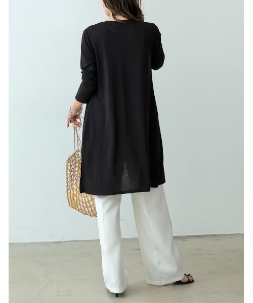 Re:EDIT(リエディ)の「UVカット接触冷感ミディアム丈カーディガン(カーディガン/ボレロ・レディース・グレー/ダークブルー/ホワイト/ブラウン/ブラック/ライトベージュ/レンガ/カーキオリーブ/モカ・MEDIUM/X-LARGE/LARGE)」の12枚目の写真