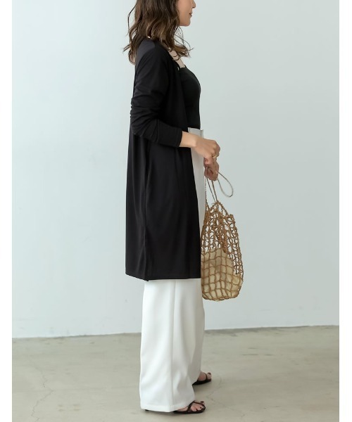 Re:EDIT(リエディ)の「UVカット接触冷感ミディアム丈カーディガン(カーディガン/ボレロ・レディース・グレー/ダークブルー/ホワイト/ブラウン/ブラック/ライトベージュ/レンガ/カーキオリーブ/モカ・MEDIUM/X-LARGE/LARGE)」の13枚目の写真