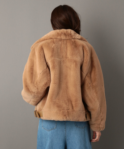 NINE（ナイン）の「エコファーブルゾン（ブルゾン・レディース・ベージュ・FREE）」の4枚目の写真