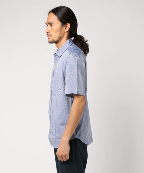 MEN'S BIGI(メンズビギ)の「半袖トロピカル フラワージャガードシャツ/JAPAN MADE(シャツ/ブラウス・メンズ・グレー/ピンク/ブルー・L/M/S)」の4枚目の写真