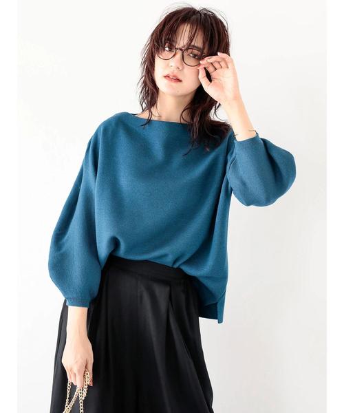 koe(コエ)の「ミラノリブ袖ボリュームニットプルオーバー(ニット/セーター・レディース・ブラック/マスタード/ラベンダー/ベージュ系その他/ダークブルー/キャメル・S/M/L)」の4枚目の写真