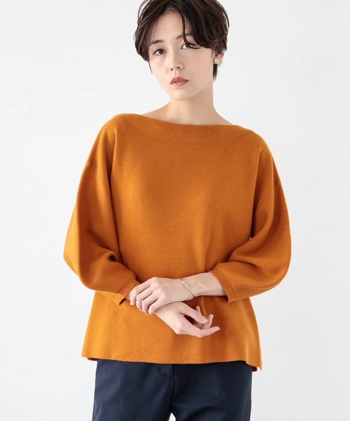 koe(コエ)の「ミラノリブ袖ボリュームニットプルオーバー(ニット/セーター・レディース・ブラック/マスタード/ラベンダー/ベージュ系その他/ダークブルー/キャメル・S/M/L)」の6枚目の写真