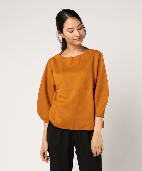 koe(コエ)の「ミラノリブ袖ボリュームニットプルオーバー(ニット/セーター・レディース・ブラック/マスタード/ラベンダー/ベージュ系その他/ダークブルー/キャメル・S/M/L)」の11枚目の写真