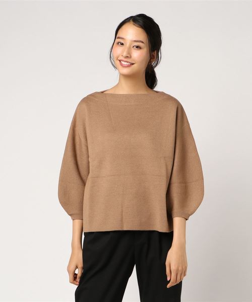 koe(コエ)の「ミラノリブ袖ボリュームニットプルオーバー(ニット/セーター・レディース・ブラック/マスタード/ラベンダー/ベージュ系その他/ダークブルー/キャメル・S/M/L)」の1枚目の写真