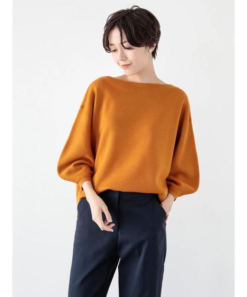 koe(コエ)の「ミラノリブ袖ボリュームニットプルオーバー(ニット/セーター・レディース・ブラック/マスタード/ラベンダー/ベージュ系その他/ダークブルー/キャメル・S/M/L)」の18枚目の写真