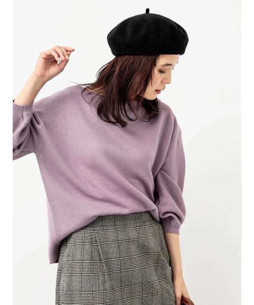 koe(コエ)の「ミラノリブ袖ボリュームニットプルオーバー(ニット/セーター・レディース・ブラック/マスタード/ラベンダー/ベージュ系その他/ダークブルー/キャメル・S/M/L)」の16枚目の写真