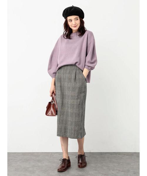 koe(コエ)の「ミラノリブ袖ボリュームニットプルオーバー(ニット/セーター・レディース・ブラック/マスタード/ラベンダー/ベージュ系その他/ダークブルー/キャメル・S/M/L)」の14枚目の写真