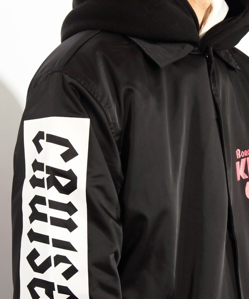 ８(eight)（エイト）の「ロゴ コーチジャケット バックプリント（ナイロンジャケット・メンズ・ブラック/カーキ・MEDIUM/LARGE）」の11枚目の写真