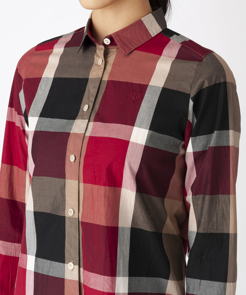 BLUE LABEL CRESTBRIDGE（ブルーレーベルクレストブリッジ）の「クレストブリッジチェックコンパクトブロードベーシックシャツ（シャツ/ブラウス・レディース・パープル系その他4/レッド系その他2・38/36）」の10枚目の写真