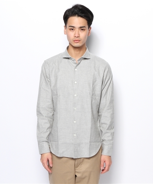 EDIFICE（エディフィス）の「◇シャンブレーネルカッタウェイシャツ（シャツ/ブラウス・メンズ・ネイビー/ホワイト/ライトグレー・44/46/48/50）」の4枚目の写真