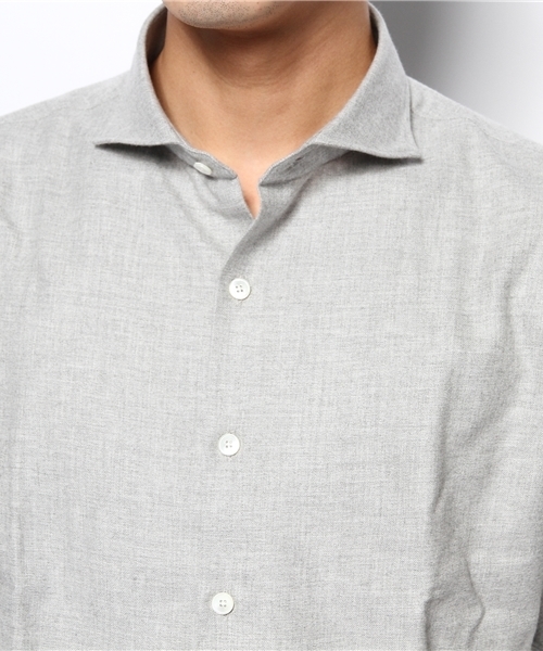 EDIFICE（エディフィス）の「◇シャンブレーネルカッタウェイシャツ（シャツ/ブラウス・メンズ・ネイビー/ホワイト/ライトグレー・44/46/48/50）」の7枚目の写真