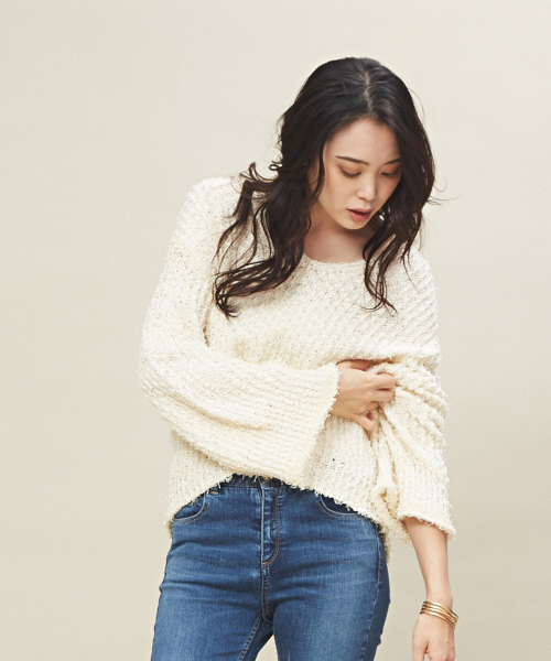 セール カールヤーンローゲージニット ニット セーター トップス