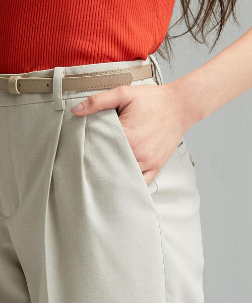 green label relaxing（グリーンレーベルリラクシング）の「[洗濯可能] ◆D リネコ タック ベルト パンツ（その他パンツ・レディース・ベージュ/ネイビー/オリーブ/オレンジ・44/46/40/38/42/36/34）」の21枚目の写真