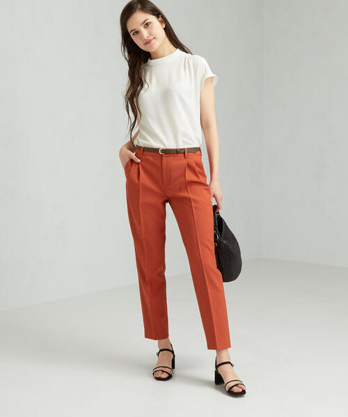 green label relaxing（グリーンレーベルリラクシング）の「[洗濯可能] ◆D リネコ タック ベルト パンツ（その他パンツ・レディース・ベージュ/ネイビー/オリーブ/オレンジ・44/46/40/38/42/36/34）」の18枚目の写真