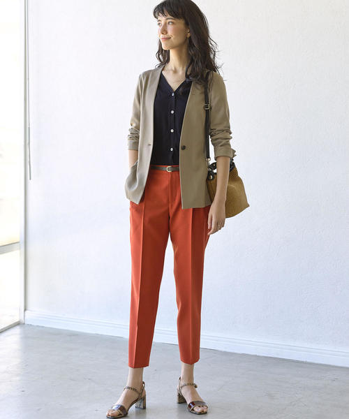 green label relaxing（グリーンレーベルリラクシング）の「[洗濯可能] ◆D リネコ タック ベルト パンツ（その他パンツ・レディース・ベージュ/ネイビー/オリーブ/オレンジ・44/46/40/38/42/36/34）」の11枚目の写真