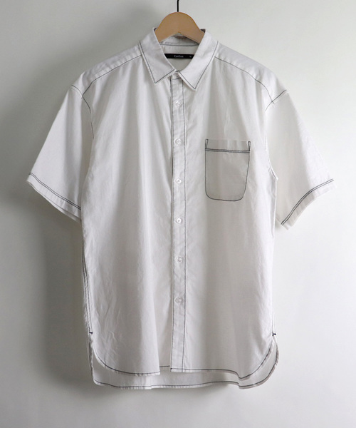 Confirm（コンファーム）の「Confirm / コンファーム ステッチ配色ビッグシルエットシャツ（シャツ/ブラウス・メンズ・ホワイト/ブラック/ベージュ・M/L）」の2枚目の写真