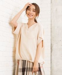 リネンタッチブラウス【大きいサイズ対応】【9号(M)~19号(5L)】