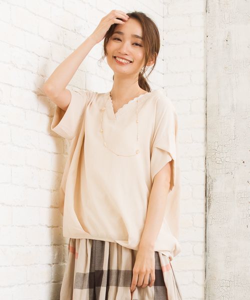 sabstreet my standard（サブストリートマイスタンダード）の「リネンタッチブラウス【大きいサイズ対応】【9号(M)～19号(5L)】（シャツ/ブラウス・レディース・カーキ/オフホワイト/ネイビー・15号）」の2枚目の写真
