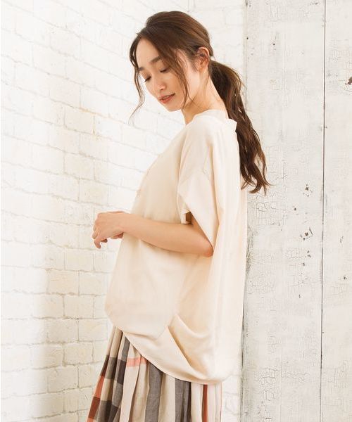 sabstreet my standard（サブストリートマイスタンダード）の「リネンタッチブラウス【大きいサイズ対応】【9号(M)～19号(5L)】（シャツ/ブラウス・レディース・カーキ/オフホワイト/ネイビー・15号）」の6枚目の写真