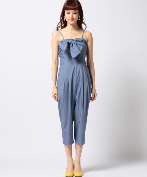 Another Edition(アナザーエディション)の「AE C/P リボン ALL IN ONE ◆(つなぎ/オールインワン・レディース・ブラック/コバルトブルー・SMALL/MEDIUM)」の4枚目の写真