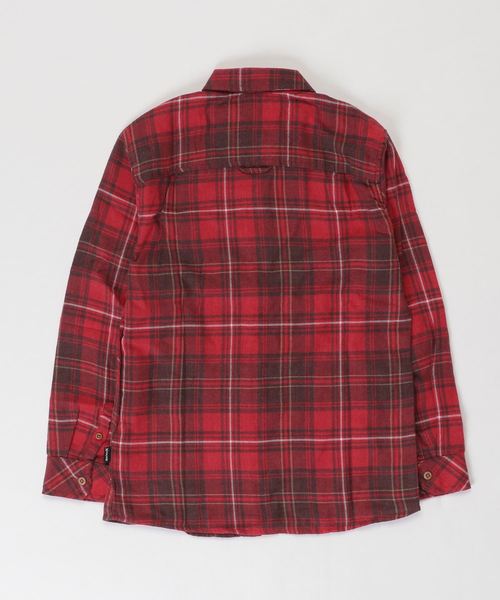 Hurley （ハーレー）の「B VEDDER WASHED LS/ハーレー キッズ 長袖 チェックシャツ ストリートファッション ユニセックス（シャツ/ブラウス・キッズ・チャコールグレー/レッド・SMALL/MEDIUM/LARGE）」の3枚目の写真