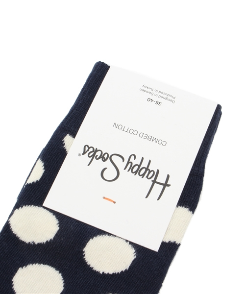 Happy Socks（ハッピーソックス）の「Big Dot　(ネイビー) BD01-608（ソックス/靴下・レディース・ネイビー・M-L/S-M）」の4枚目の写真