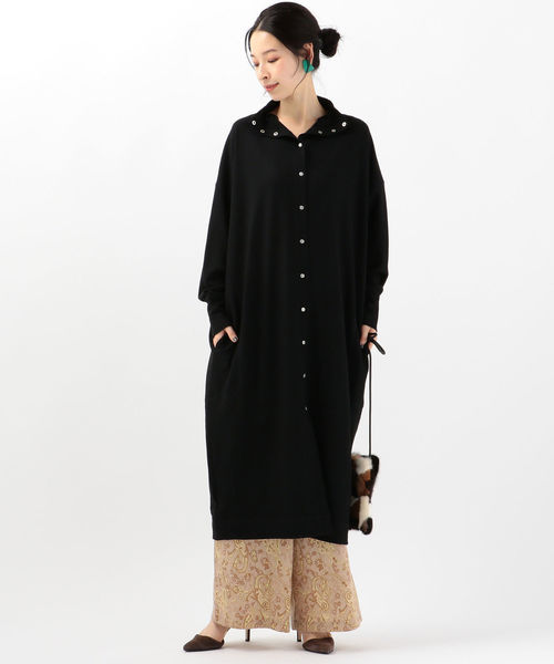 SHIPS(シップス)の「assiette:ボトルネック2WAYワンピース(ワンピース・レディース・ブラック/ブラウン・ONE SIZE)」の1枚目の写真