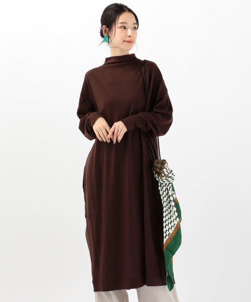 SHIPS(シップス)の「assiette:ボトルネック2WAYワンピース(ワンピース・レディース・ブラック/ブラウン・ONE SIZE)」の11枚目の写真