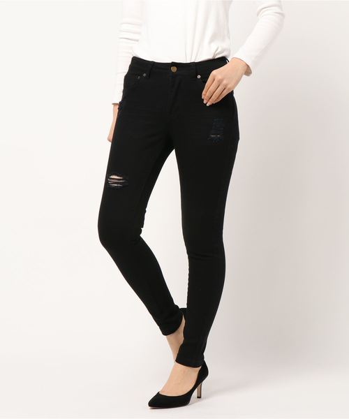 one way(ワンウェイ)の「ベーシックスキニー(デニムパンツ・レディース・ブラック/ブルー・M/L)」の1枚目の写真