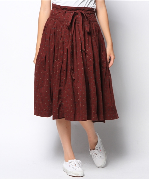 BEAMS BOY（ビームスボーイ）の「BEAMS BOY / プリントコール ブルガリアン スカート 14FW（スカート・レディース・ブラック/ベージュ/ワイン・ONE SIZE）」の17枚目の写真