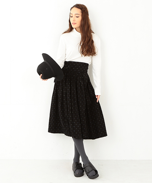 BEAMS BOY（ビームスボーイ）の「BEAMS BOY / プリントコール ブルガリアン スカート 14FW（スカート・レディース・ブラック/ベージュ/ワイン・ONE SIZE）」の18枚目の写真