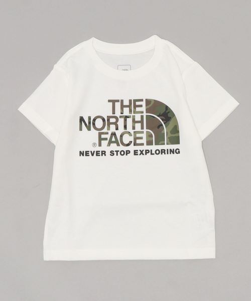 THE NORTH FACE(ザノースフェイス)の「THE NORTH FACE/ザ・ノースフェイス/T-shirt/ロゴTシャツcamo logo NTJ31992(Tシャツ/カットソー)」|ホワイト