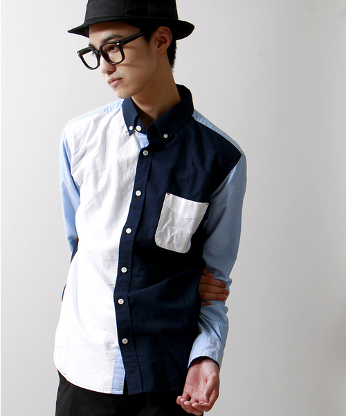 WEGO（ウィゴー）の「WEGO/オックスボタンダウンシャツ（シャツ/ブラウス・メンズ・ホワイト/サックスブルー/ライトピンク/その他1/ネイビー/ワイン・LARGE/MEDIUM）」の6枚目の写真