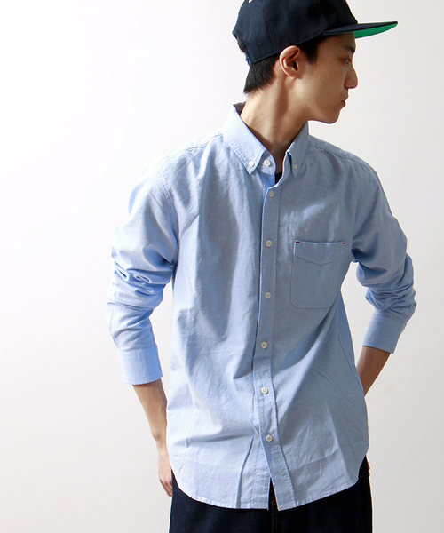 WEGO（ウィゴー）の「WEGO/オックスボタンダウンシャツ（シャツ/ブラウス・メンズ・ホワイト/サックスブルー/ライトピンク/その他1/ネイビー/ワイン・LARGE/MEDIUM）」の4枚目の写真