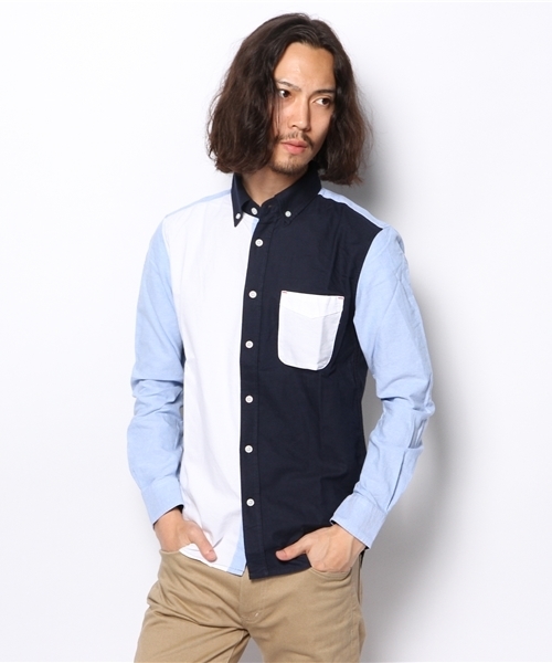 WEGO（ウィゴー）の「WEGO/オックスボタンダウンシャツ（シャツ/ブラウス・メンズ・ホワイト/サックスブルー/ライトピンク/その他1/ネイビー/ワイン・LARGE/MEDIUM）」の15枚目の写真