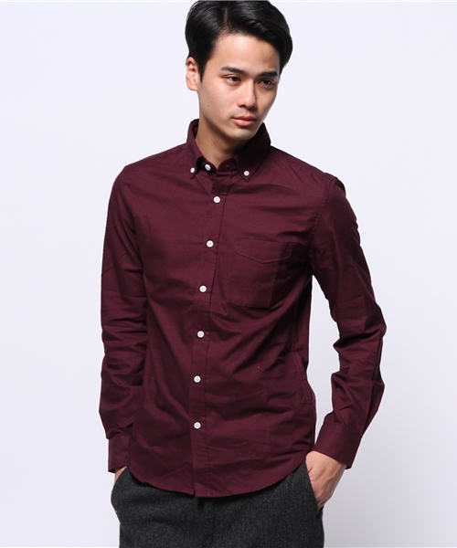 WEGO（ウィゴー）の「WEGO/オックスボタンダウンシャツ（シャツ/ブラウス・メンズ・ホワイト/サックスブルー/ライトピンク/その他1/ネイビー/ワイン・LARGE/MEDIUM）」の20枚目の写真