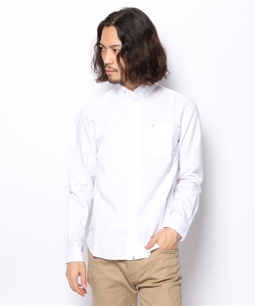 WEGO（ウィゴー）の「WEGO/オックスボタンダウンシャツ（シャツ/ブラウス・メンズ・ホワイト/サックスブルー/ライトピンク/その他1/ネイビー/ワイン・LARGE/MEDIUM）」の16枚目の写真