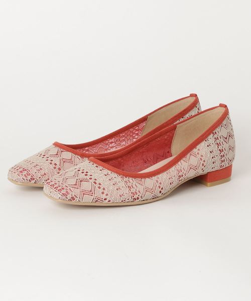 chumchum（チャムチャム）の「mjk/スクエアトゥレースパンプス（パンプス・レディース・ブラック/ホワイト×イエロー/ベージュ系その他2/グリーン系その他2・22.5cm/23.5cm/24.5cm/23.0cm/24.0cm）」の3枚目の写真