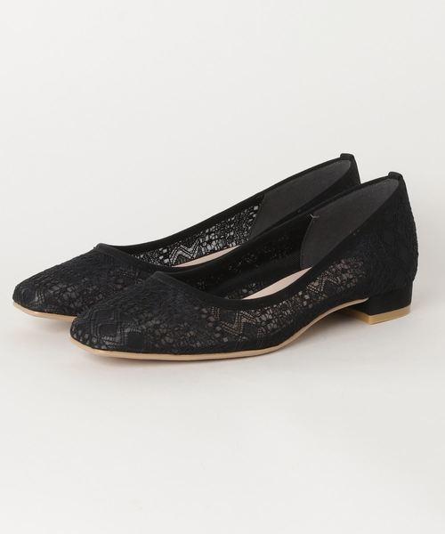 chumchum（チャムチャム）の「mjk/スクエアトゥレースパンプス（パンプス・レディース・ブラック/ホワイト×イエロー/ベージュ系その他2/グリーン系その他2・22.5cm/23.5cm/24.5cm/23.0cm/24.0cm）」の2枚目の写真