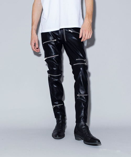 NO ID.（ノーアイディ）の「シンセティックレザー9ZIPスキニーPT